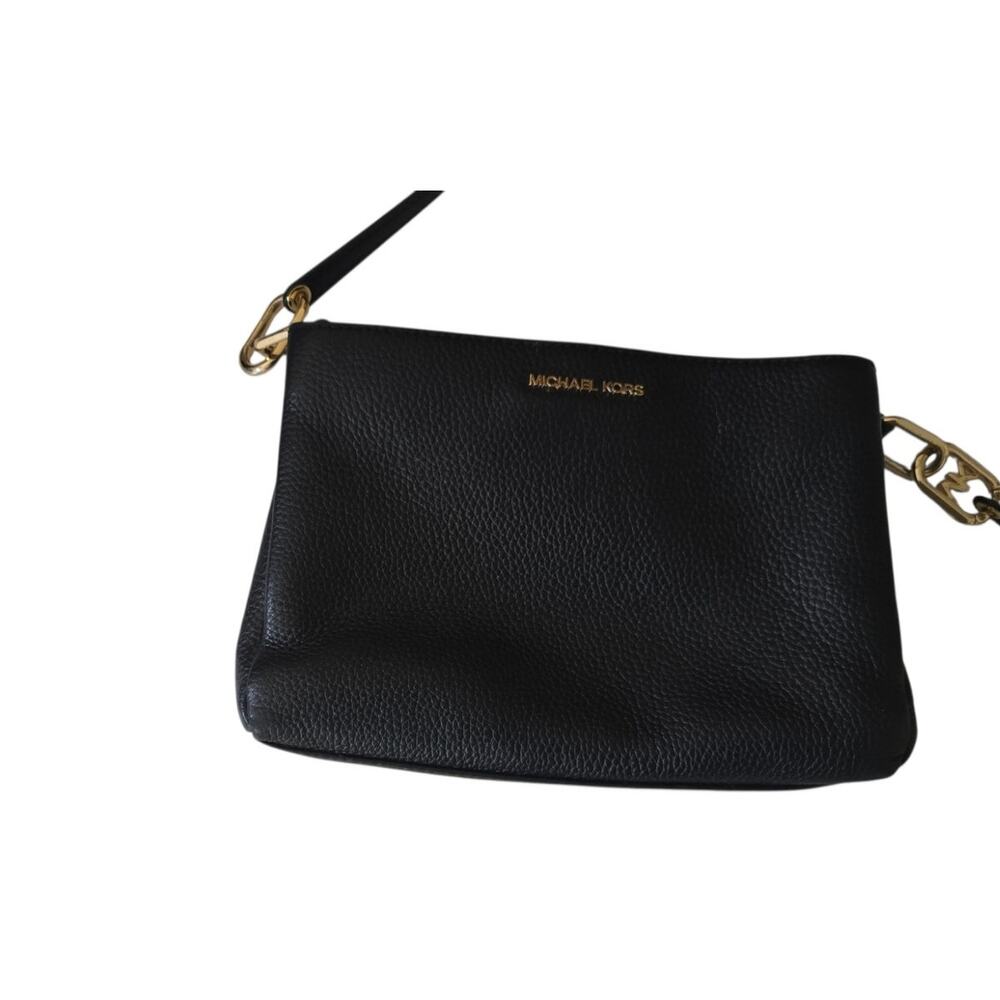 Michael Kors Signature Trisha Pebbled Leather Crossbody Black With Defect - Picture 4 of 7